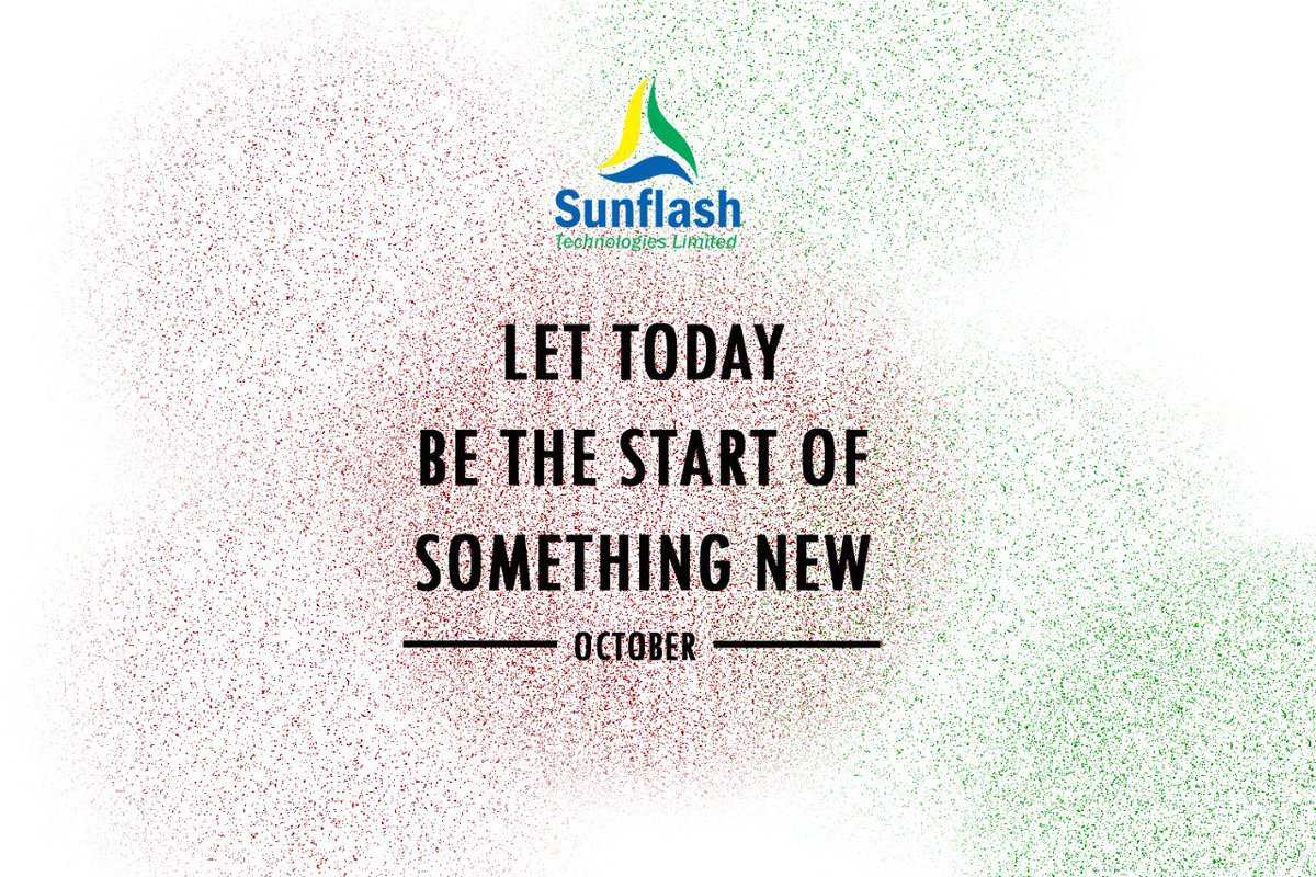 SunflashKe's tweet photo. Happy October everyone,start afresh,do a new thing today.
#Mondaymotivation
#HappyNewMonth
#Sunflashtechnologies https://t.co/X0DkA6ShXi