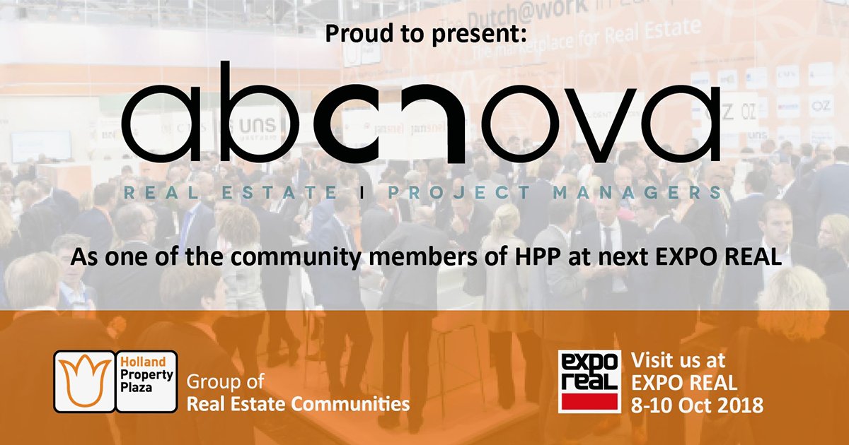 HPP_NL's tweet photo. One week to go! Today's new community member is @ABCNova1! Curious about your first experience at the HPP stand! #GroupofRealEstateCommunities https://t.co/fhSXUZobgR