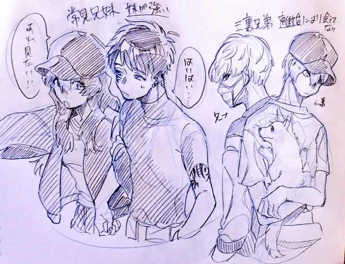 きょうだい自探索者落描き(例の双子除く) 