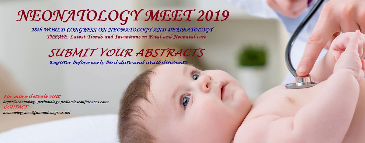 #Childcare #Neonatalnursing #Pediatrics #Childbirth #Pediatriccare 
#Pediatricshealth #Neonates #Gestationperiod #Pediatricians #Neonatologists
#Neonatalgenetics #Malnutrition #Tokyo #Conferenceseries #Perinatology 
#Neonatalcongress

For more details:
…erinatology.pediatricsconferences.com