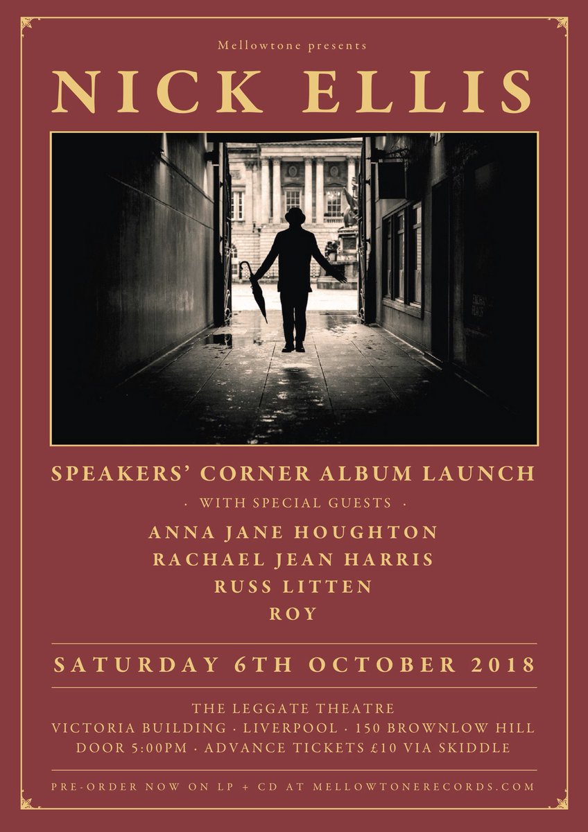 nickellis_music's tweet photo. ALBUM LAUNCH:

This Saturday 

Speakers’ Corner L.P. 

@VictoriaGallery

5pm - 10pm 

£10  U-14 free

• @RussLitten 

• @rachjeanharris 

• @badwool9 

• Anna Jane Houghton

TIX: https://t.co/iQh8lEG50g

VIDEO: https://t.co/QBRg1NDrxp

PRE-ORDER: https://t.co/mT4zVhTlnY https://t.co/sIUvSpivpP
