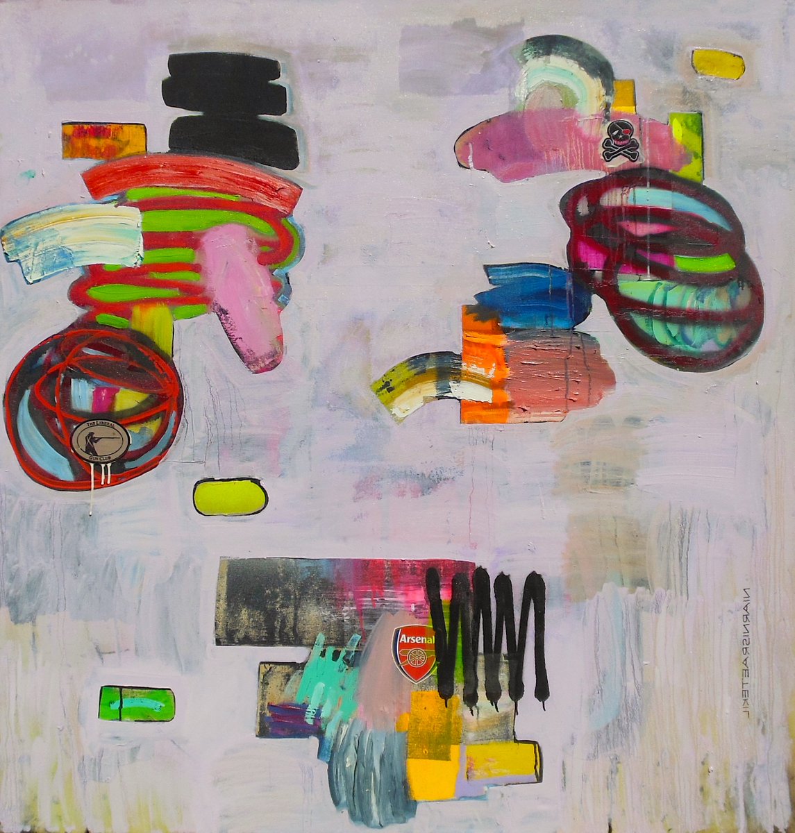 CHARLIESMITHldn's tweet photo. First install day of The Discontents. Including this painting by Max Presneill (MiT#22, 2018 147.3x134.6cm) inc #MatthewCollings #TommasoCorviMora #ZavierEllis #MatthewHiggs #MaxPresneill at Bermondsey Project Space. Please feel free to join us for the #privateview Oct 2nd 6-9pm! https://t.co/iyzv9N64rF