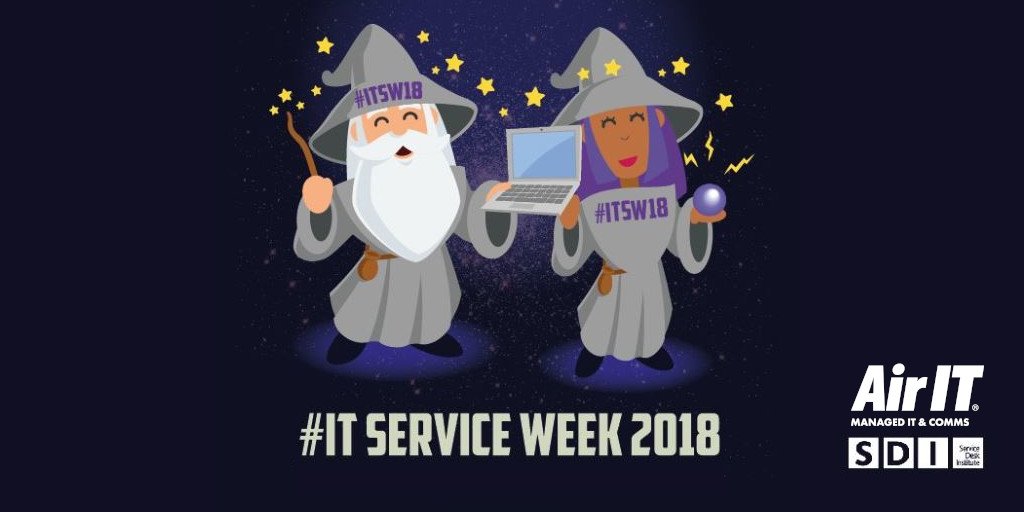 AirITLtd's tweet photo. It's #ITServiceWeek! ๐We have an eventful #ITSW18 planned and things are about to get exciting this #MagicMonday, as our #ITWizards are busy turning the office into a magical kingdom ๐ฉ๐ฐ๐ฆโจ If you're an Air IT client you can vote here https://t.co/YwwNpbuY4r @sdi_institute https://t.co/mBiV2UMdLs