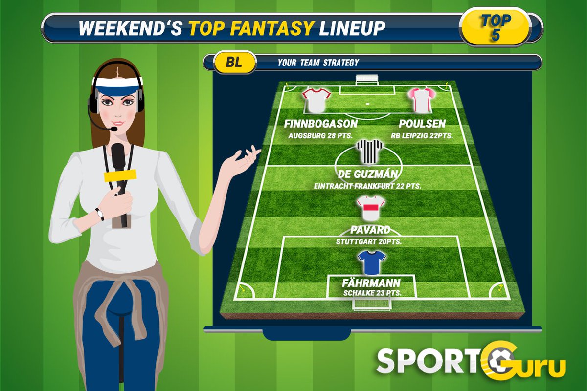 playSPORTGuru's tweet photo. This Weekend's #Fantasy #TopPlayers:

#Finnbogason #Augsburg +28 PTS
#Fährmann #Schalke04 +23 PTS
#Poulsen #RBLeipzig +22 PTS
#DeGuzmán #EintrachtFrankfurt +22 PTS
#Pavard #Stuttgart +20 PTS

#DFS #FantasyTeam #FantasyFootball #FootballManager #Bundesliga #FantasyPoints #Fussball https://t.co/EZxjzrh8aU