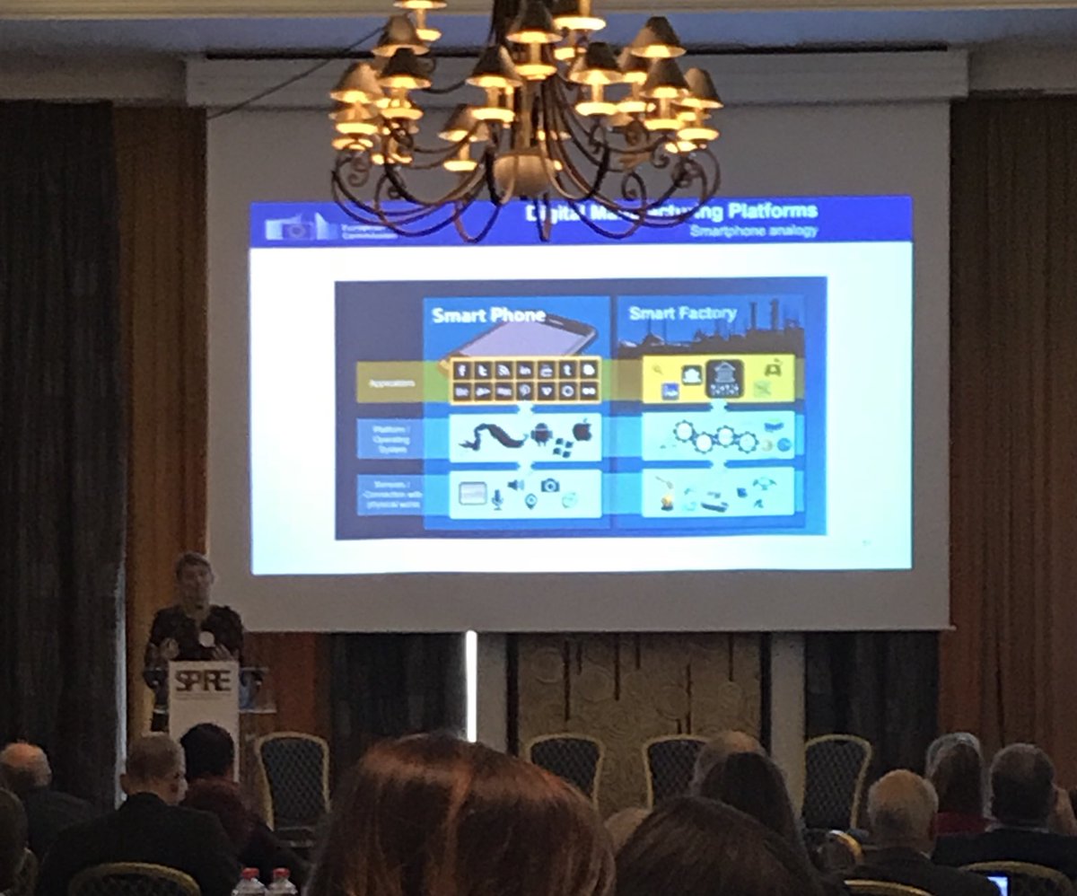 ASPIRE_P4Planet's tweet photo. Anne-Marie Sassen from @EU_Commission describes the different layers &amp; #addedvalue of the #smartfactory #SPIREdigital https://t.co/VZfkWLQ4Kx
