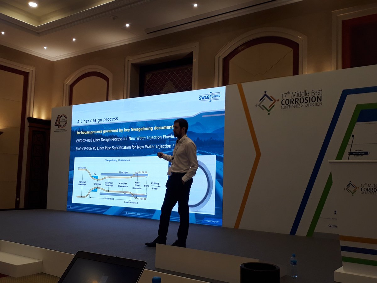 Subsea7Official's tweet photo. Meet the Swagelining team at the Middle East Corrosion Conference in Bahrain from 30 Sept to 3 Oct.  We’re talking about how progress in polymer lining technology is offering a step-change in the battle against internal pipeline corrosion #PioneeringPipelineProtection #MECC https://t.co/pYdlpj3Byo