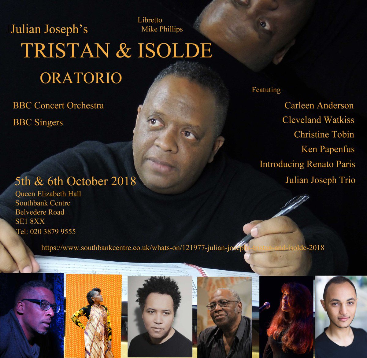 Kenny Papenfus appearing Friday 5th October / Saturday 6th of October at the Queen Elizabeth Hall in the leading cast for Julian Joseph's "Tristan and Isolde". 
Break a leg Kenny!!!
(Not literally)
bbc.co.uk/events/ef5d2m
