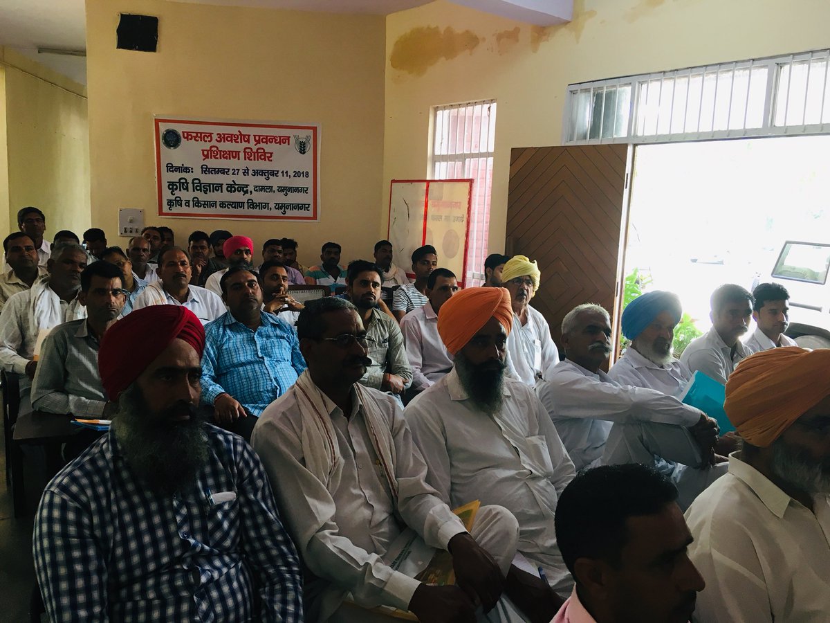 kvkynagar's tweet photo. Day 4 (Batch -4) 200 farmers including 51 farmers which were provided training today, have been sensitised about harmful effects of stubble burning and machinery options to successfully manage it by KVK YAMUNANAGAR. More farmers to follow. #StopBurningStartEarning @ccshauofficial https://t.co/swDOaUDWxq