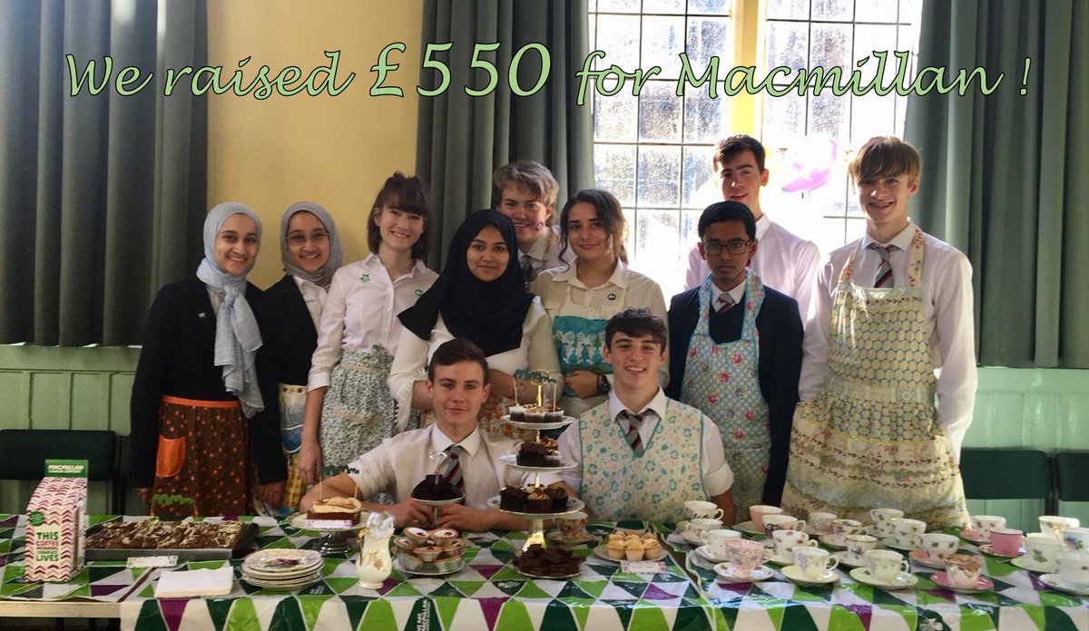 Wow, £550! What a total for @MacmillanCymru. Thank you to Years 12 and 13, Mrs Poonoomassee, Miss Toye, Ms Harvey and fancyvintagechina.co.uk for making it all possible. Thanks also to those of you who donated cakes and paid to eat cakes!