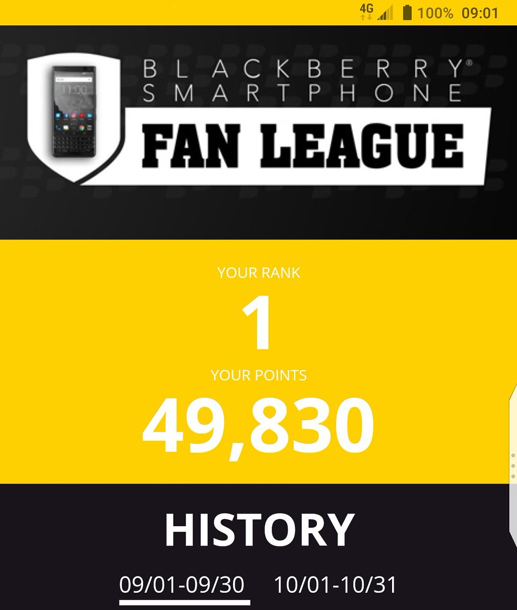 MrEros's tweet photo. Thank you to everyone who has helped me to stay number one in the world for the month of September - just shy of 50k points.

#BBFanLeaguePromo #BBSFL #BBShowoff #BSFL #Android #TeamBlackBerry #BlackBerryUK #Blackberry #BBMobile #BBM #KEYone #BBMotion #KEY2 #myBlackBerry https://t.co/0TZ5EsJd2v