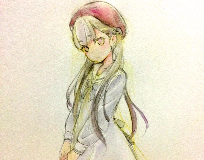 青を塗ったあとに赤を塗り重ねました 