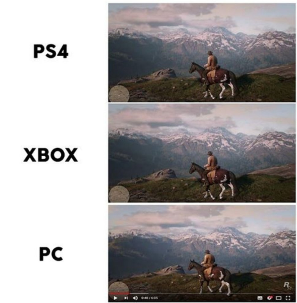 JWulen on X: Red Dead Redemption 2, en PS4, XBOX y PC (Comparación de  gráficos)  / X