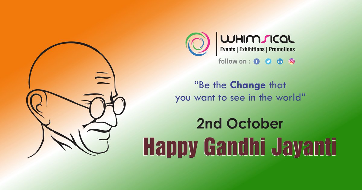 #WhimsicalEventsAndExhibitions wishes everyone a very #HappyGandhiJayanti

whimsicalevents.in

#Events #Exhibitions #Stall #StallFabrication #StallDesigning #EventManagement #ExhibitionManagement #Promotions #Designing #GandhiJayanti