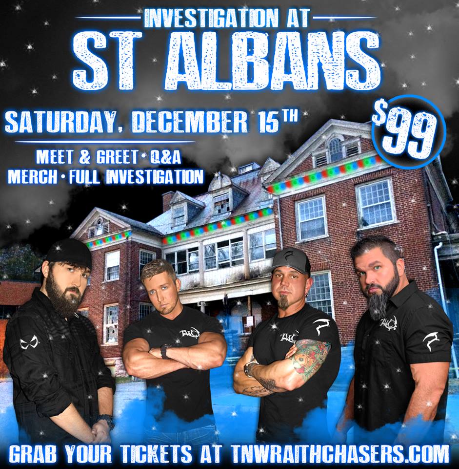 TNWRAITHCHASERS's tweet photo. ✸ONLY 10 TICKETS LEFT✸
Hey Wraith Nation, only 10 tickets left for our St. Albans event in Dec. It's the last stop of the 2018 Wraith Tour.
DONT MISS OUT - Grab your tickets today ⬇️
https://t.co/eBh5u103H8
#WraithTour2018 #TWC #HauntedLive https://t.co/qQkU7wiqCx