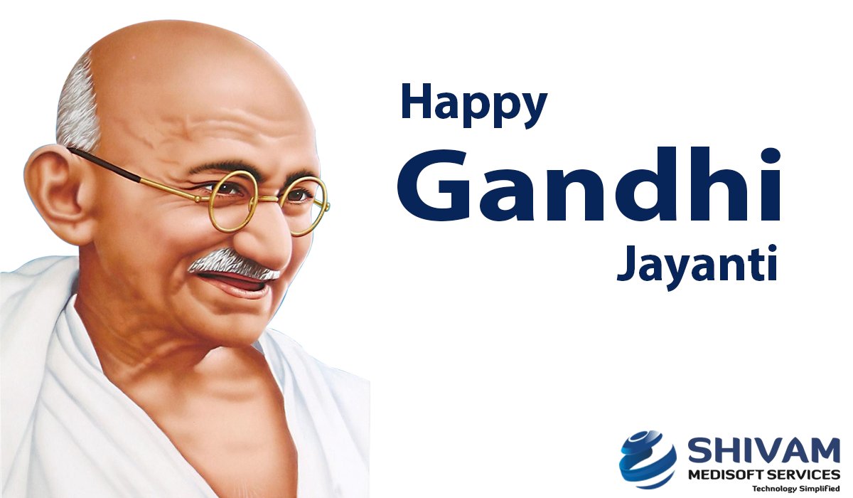 Shivamsmspl's tweet photo. #ShivamMedisoft wishes #HappyGandhiJayanthi. https://t.co/jcEx9utIEx