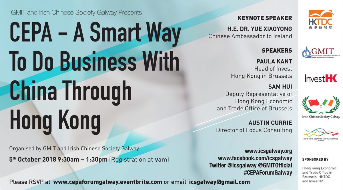 ashlee__clint's tweet photo. Interested in doing business with China through Hong Kong? Join us this Friday 5th Oct at @GMITOfficial to find out more! Sign up now at https://t.co/nWJlaE5D4Y #cepaforumgalway #icsgalway #gmitofficial https://t.co/xbFwarxmf4