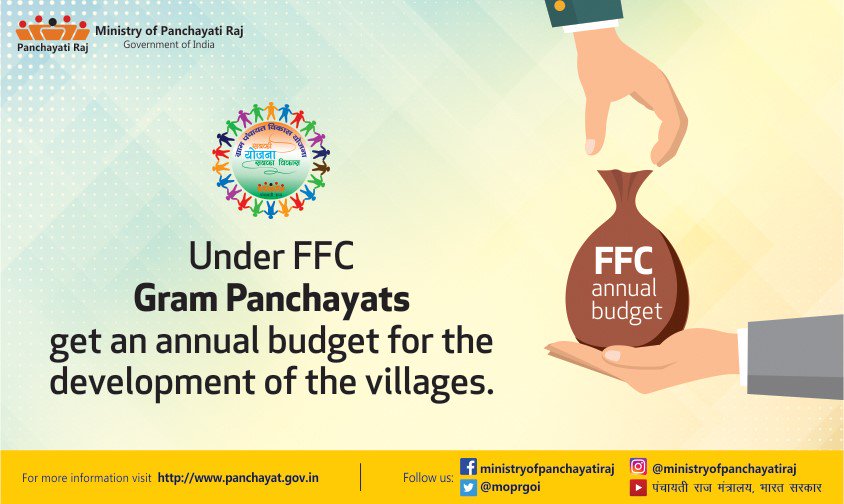 people_plan's tweet photo. In "#SabkiYojanaSabkaVikas" campaign, people will be enlightened on the Financial model of FFC recommendations, by which average big-sized Gram Panchayat gets annual budget, for village development.
 #PeoplesPlanCampaign  #MinistryOfPanchayatiRaj #GPDP
@HRDMinistry @MinistryWCD https://t.co/2MaziPwJsU
