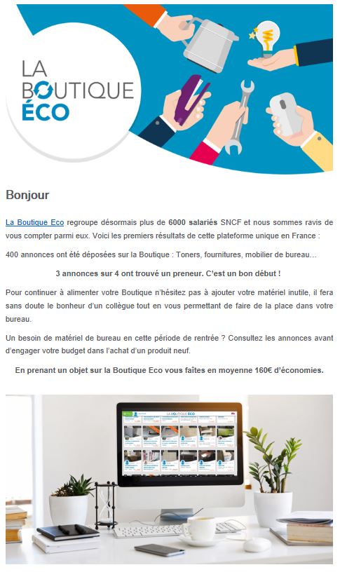 laboutiqueeco's tweet photo. La Boutique Eco continue d'avancer, bravo et merci à tous les salariés mobilisés pour faire de l'économie circulaire une réalité sur leur lieu de travail 👏 https://t.co/fnAgwCX6Ff