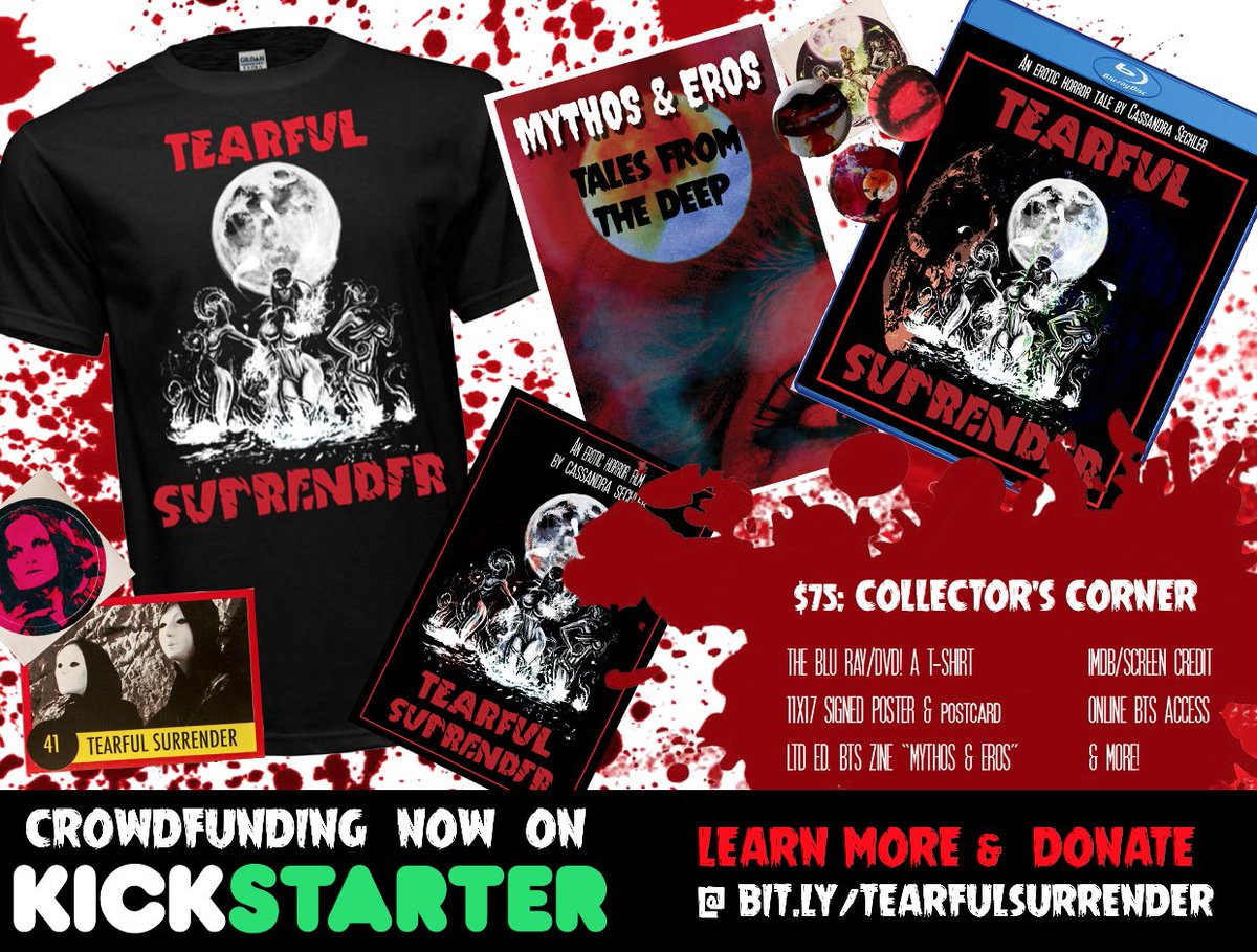 Tears_Surrender's tweet photo. Become part of the film as #designer #producercredit receive #IMDBthanks #onlinescreeneraccess unique #horrorswag like sexy #autographedphotos #oldschoolhorrorzine only available through the campaign & more! See ALL the perks & #supportindiehorror here: https://t.co/Gc2YyaNMd2 https://t.co/ROE4fG30L5