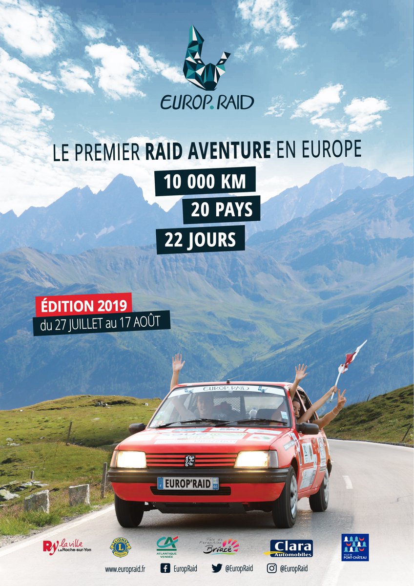 EuropRaid's tweet image. Découvrez aujourd'hui l'affiche officielle de la sixième édition de Europ'Raid qui se déroulera du 27 juillet au 17 août 2019. #EuropRaid2019