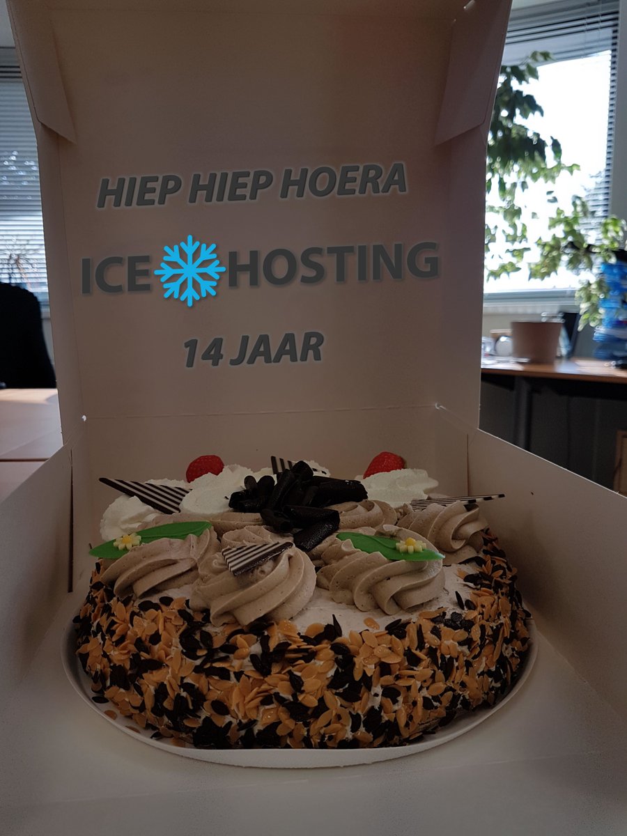Hieper de piep🎉! Vandaag viert IceHosting haar 14e verjaardag. Zojuist heerlijk gebak🎂🍰 gegeten en vanavond genieten van een gezamenlijke maaltijd. 
 We zijn onze klanten en opdrachtgevers erg dankbaar voor het vertrouwen in ons de afgelopen 14 jaar. Op naar de 15 jaar! 🤩