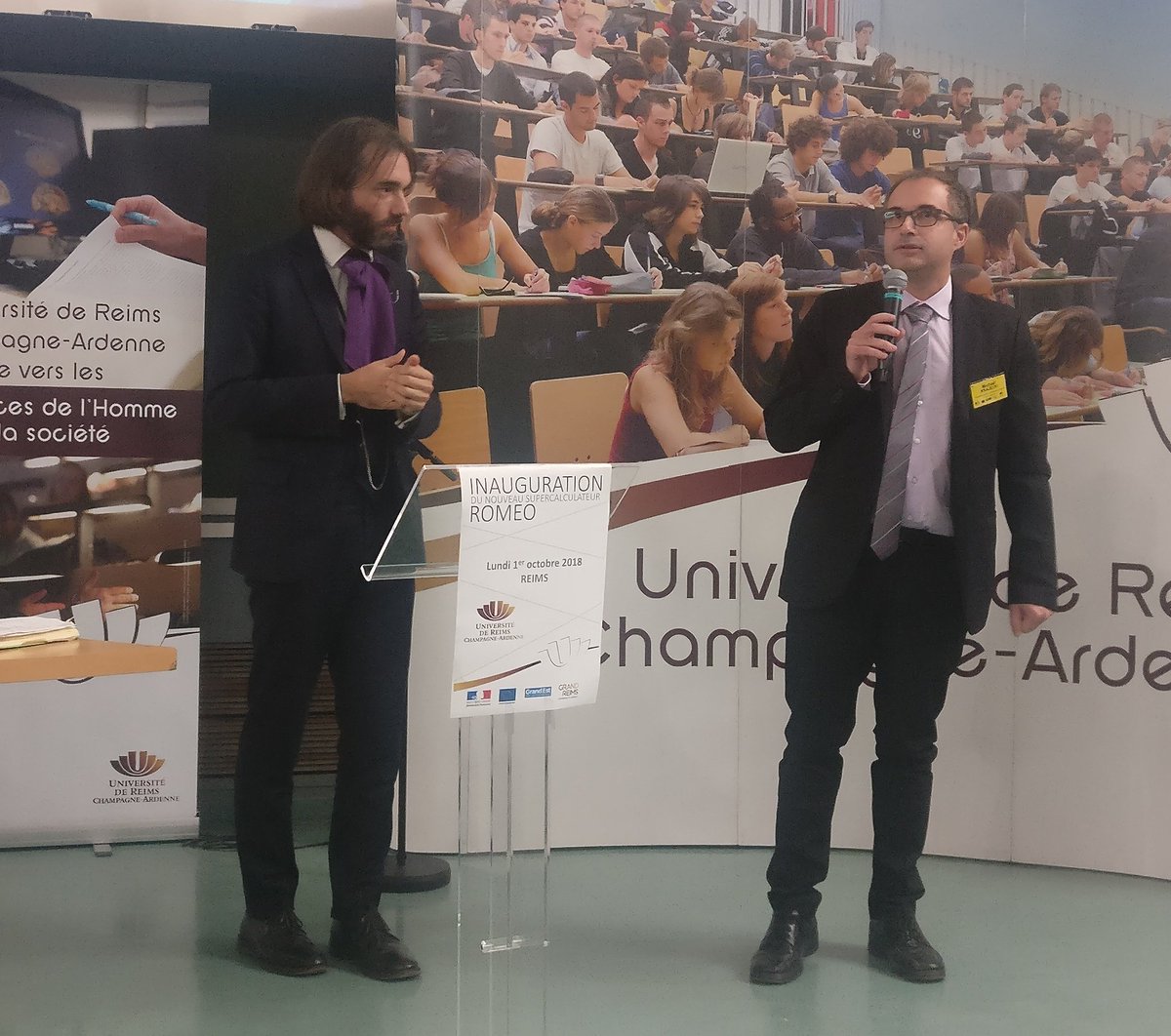 blogvmf214's tweet photo. Fier de participer à l'inauguration de Roméo,  supercalculateur français dans le top 500, en compagnie du Pr Mickaël Krajecki et en présence de Cédric Villani pour une remarquable intervention #hpcromeo @CedricVillani https://t.co/VCHLnLO5sI