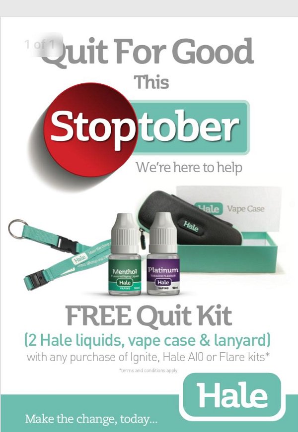AthloneTC's tweet photo. If you're thinking of quitting smoking, there's no time like the present!
The #Stoptober campaign kicks off today in @HaleVaping in #Athlone and runs for the month of October!
#quitsmoking #stopforgood #youvegotthis https://t.co/IIaSNmpV0D
