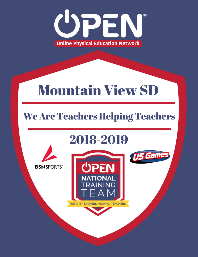 OPENPhysEd's tweet photo. Today @PEROCKSTAR15 travels to the Mountain View School District in CA and works with #PhysEd Ts and OPEN! They will learn about DOK questions, academic language cards, & great standards-based lessons! We are #teachershelpingteachers! @USGames @BSNSPORTS @raddusgames @CAHPERD https://t.co/r1gvFYogYT