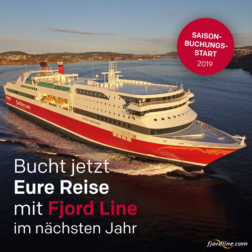 Nächstes Jahr wieder Norwegen? Und Anreise mit <a href="/fjordline_de/">Fjord Line</a> ? Bucht schon jetzt eure Überfahrt für 2019 auf fjordline.com/de
