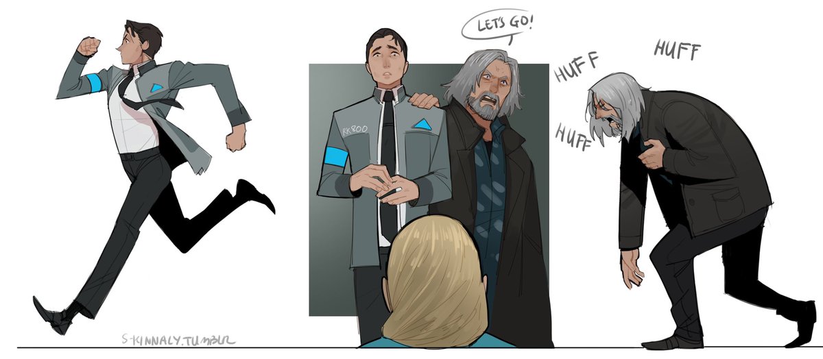 S Kinnaly בטוויטר Doodle Of Hank And Connor Detroitbecomehuman Fanart Hankcon Art Doodle
