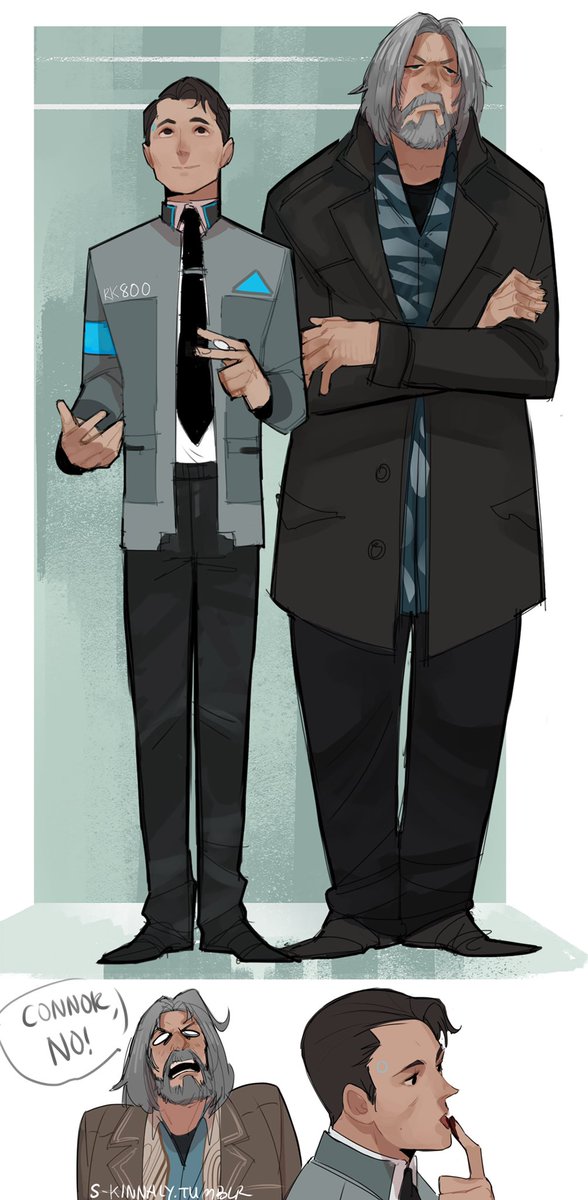S Kinnaly בטוויטר Doodle Of Hank And Connor Detroitbecomehuman Fanart Hankcon Art Doodle