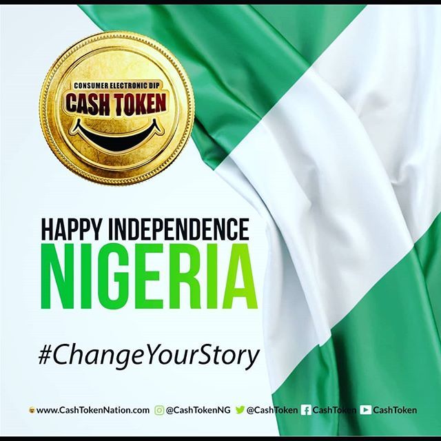 CashTokenHelp's tweet image. Happy Independence Nigeria. The labours of our heroes past shall never be in vain. 
We join Nigerians world over in celebrating this great country which will rise to it's rightful position as one of the greatest countries in the world. #nigeria #independ… ift.tt/2xYMcg4
