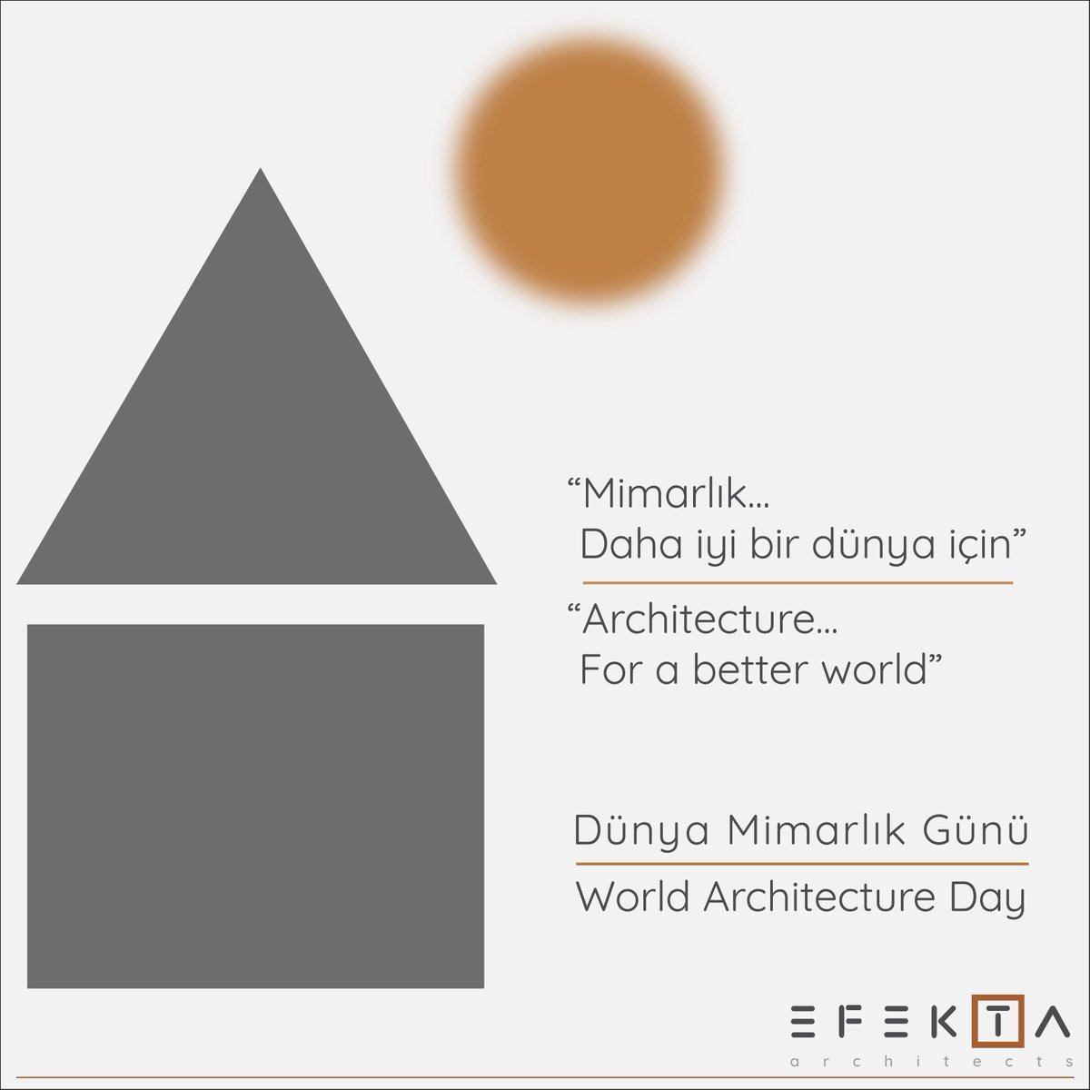 efektarchitects's tweet photo. "Mimarlık... Daha iyi bir dünya için"

Dünya Mimarlık Günümüz kutlu olsun!

#WorldArchitectureDay #Architecture #DünyaMimarlıkGünü #EfektaArchitects https://t.co/GiBHrIgViG