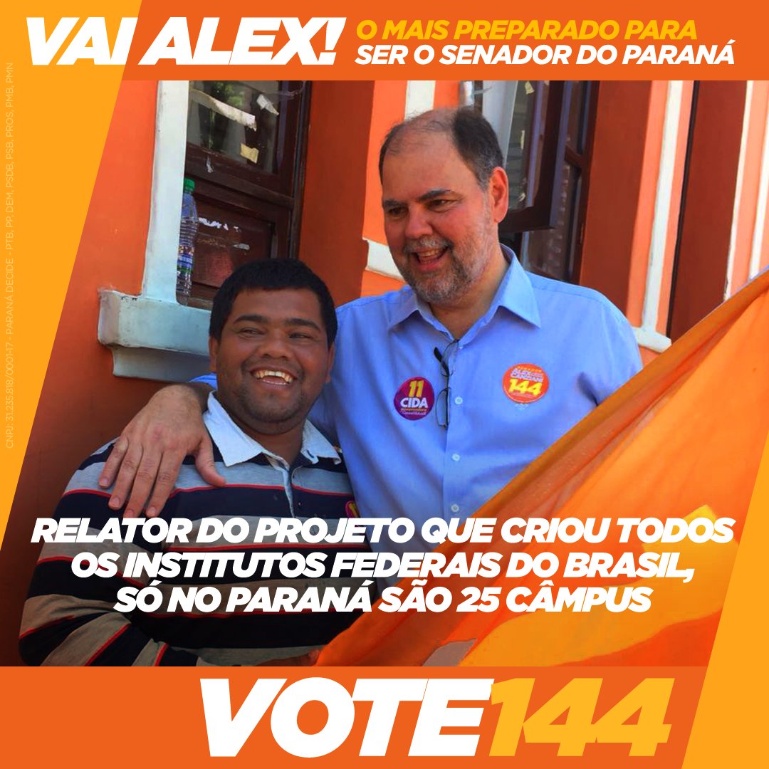 CanzianiAlex's tweet photo. Escolha o mais preparado para o Senado!
INSTITUTOS FEDERAIS | Graças ao empenho do Alex em aprovar a lei que criou todos os Institutos Federais no Brasil, milhões de alunos têm acesso ao ensino técnico. São 25 câmpus só no Paraná. #VOTE144 #Alex144 #Senador144 https://t.co/XqvlQneThy
