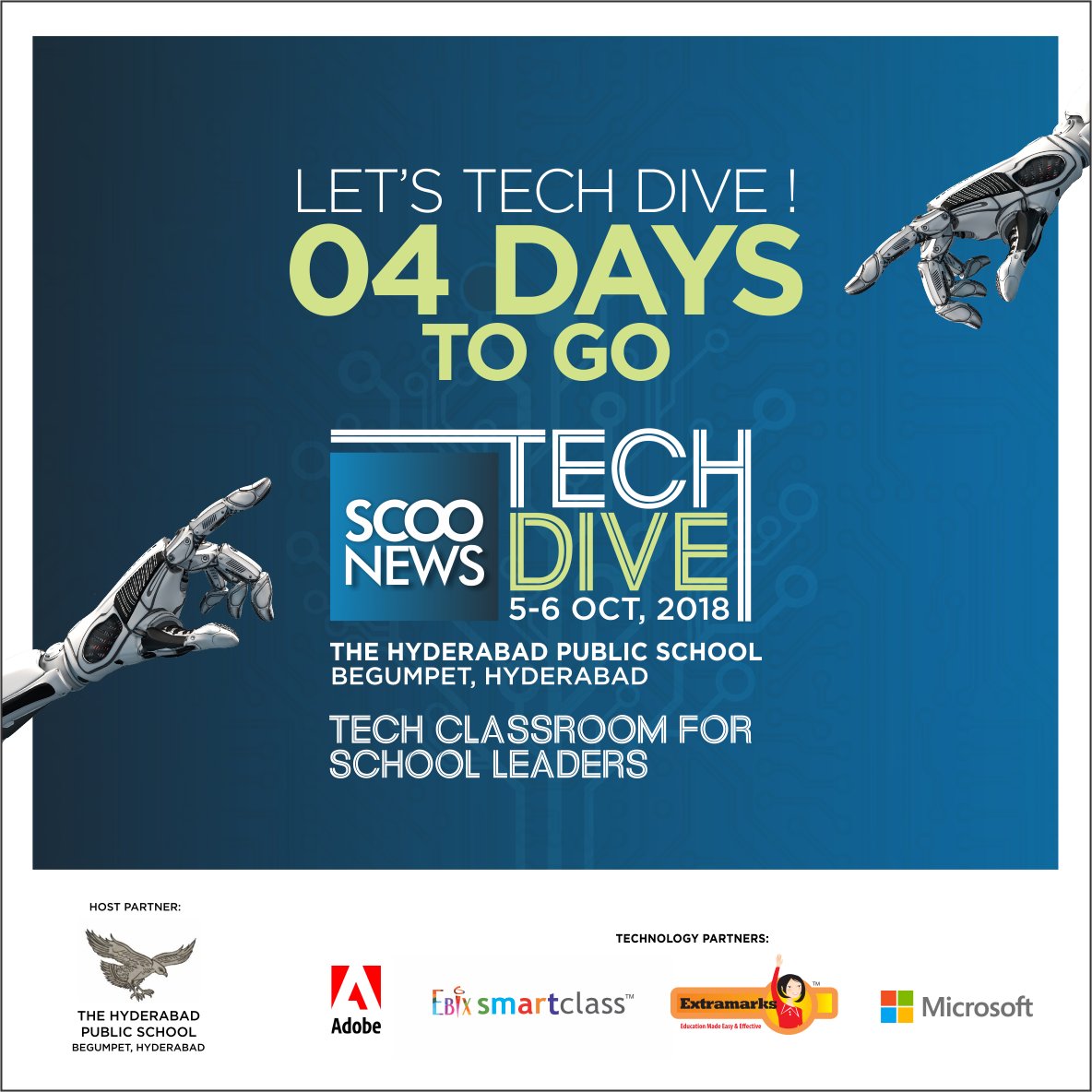 ScooNews's tweet image. Only 4 days to #India&apos;s First #EdTech masterclass - #TechDive 2018. Register now at techdive.scoonews.com/register-now/