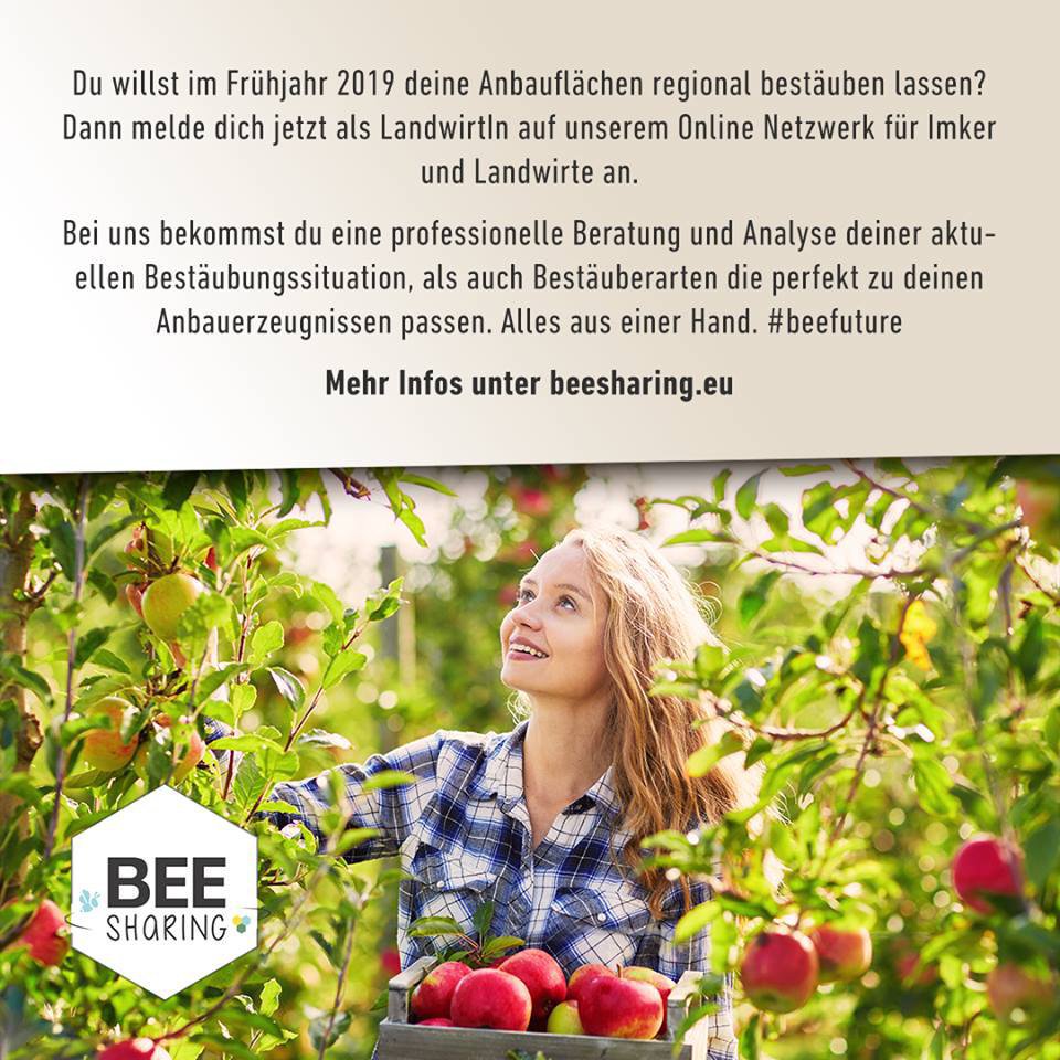 beesharing's tweet photo. Registriere dich jetzt als LandwirtIn auf unserem digitalen Netzwerk und profitiere von unseren Bestäubungsangeboten.
#hamburg #Landwirtschaft #agriculture #imker #obstbauer #bienen #deutschland #bestäubung #frühling2019 #grünezukunft https://t.co/nI6IDAeEQc