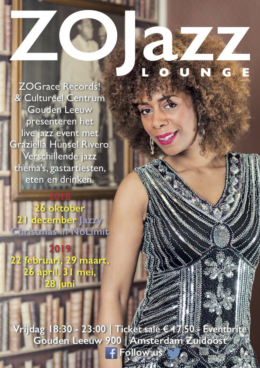 Op vrijdag 26 oktober gaan de deuren van de ZOJazz Lounge <a href="/adamzuidoost/">Amsterdam Zuidoost</a> weer open.
Place to be - Cultuur Centrum Gouden Leeuw 900.
But your tickets @ Eventbrite.