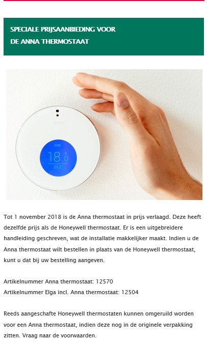 Nog tot 1 november de Anna in de aanbieding bij Techneco!