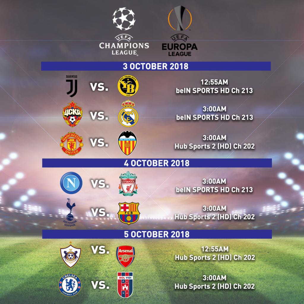 uefa champions league schedule 2018