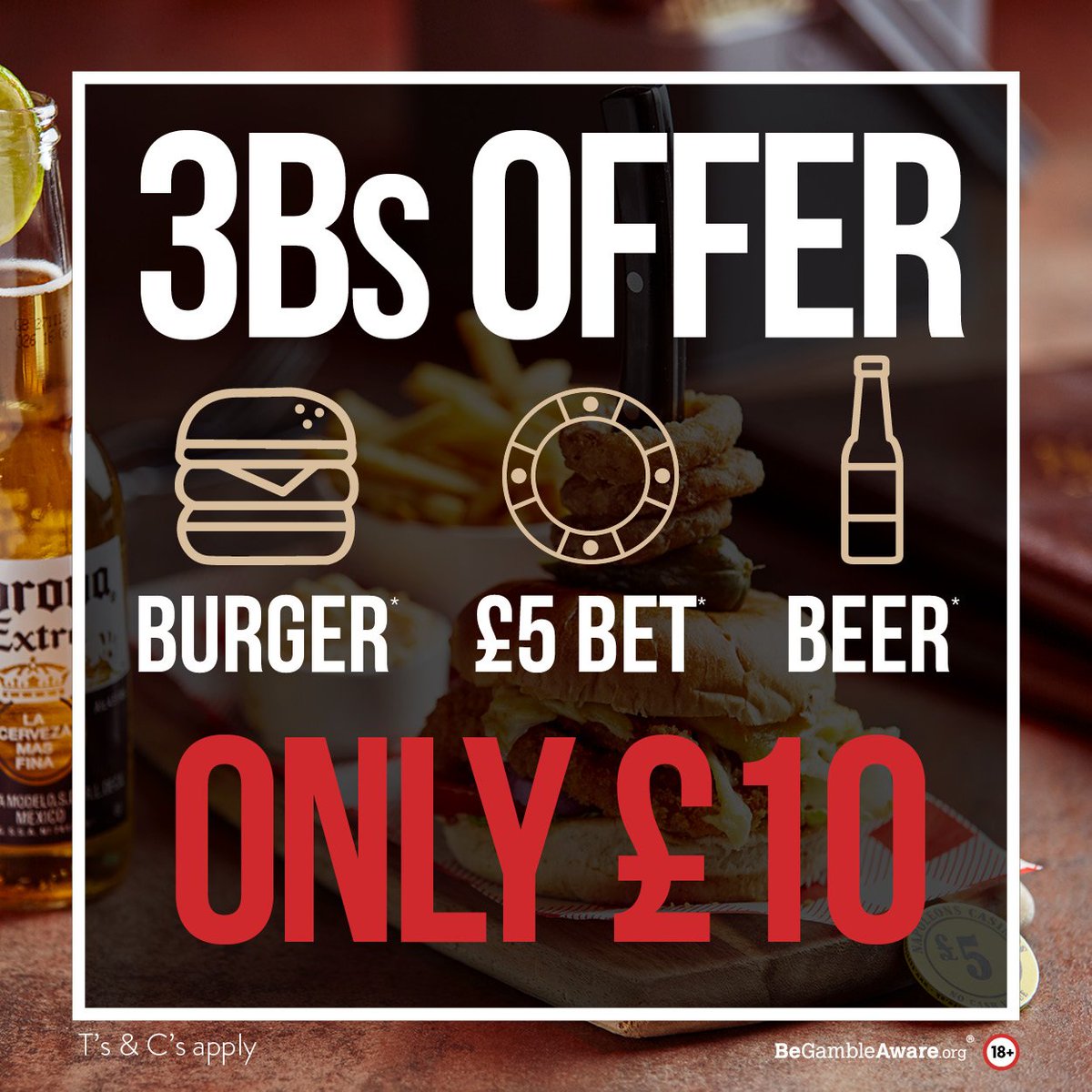 ⚡3Bs for just £10! ⚡
🍺Beer 🍔Burger 💷£5 Bet
Available daily <a href="/NapsLeeds/">Napoleons Leeds</a> <a href="/NapsHull/">Napoleons Hull</a> <a href="/NapsSheffield/">Napoleons Sheffield</a> <a href="/NapsBradford/">Napoleons Bradford</a> 
#Burger 
#Deal 
#Sheffieldissuper 
#Hull 
#leedslife 
#Bradford