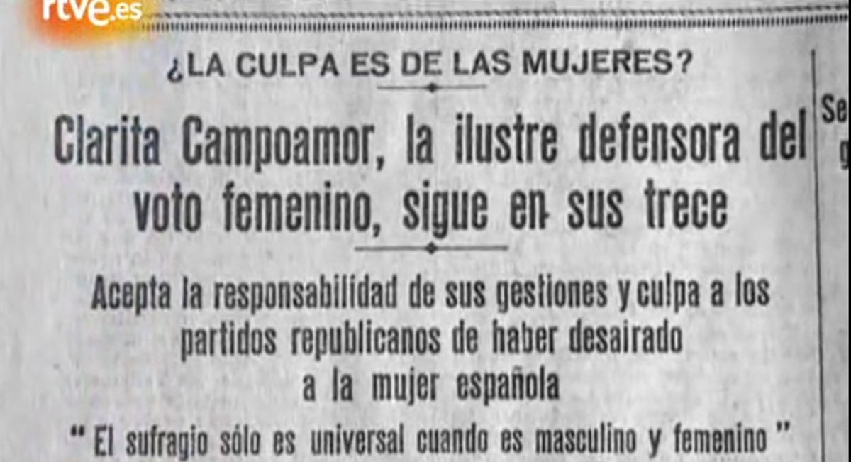 anaisbernal's tweet photo. Un año más recuerdo cuando en la prensa se señalaba que "Clara Campoamor sigue en sus trece".

Porque el voto no era importante para la mujer, porque la mujer estaba para otras cosas.

A mujeres como Campoamor les honra no haber desistido ante tanta ridiculización y machismo. https://t.co/erM5Nxh1Hm