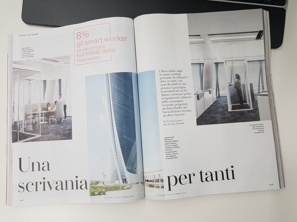 _LuciaSciacca_'s tweet photo. Bella la nostra torre… e bellissimo questo articolo! Sull’ultimo numero di @iodonna @perin_gl, direttore Risorse umane e Organizzazione di @generaliItalia, racconta il nostro modo di lavorare #GeneraliTower #torreGenerali #smartworking https://t.co/IIxRlR99Rh
