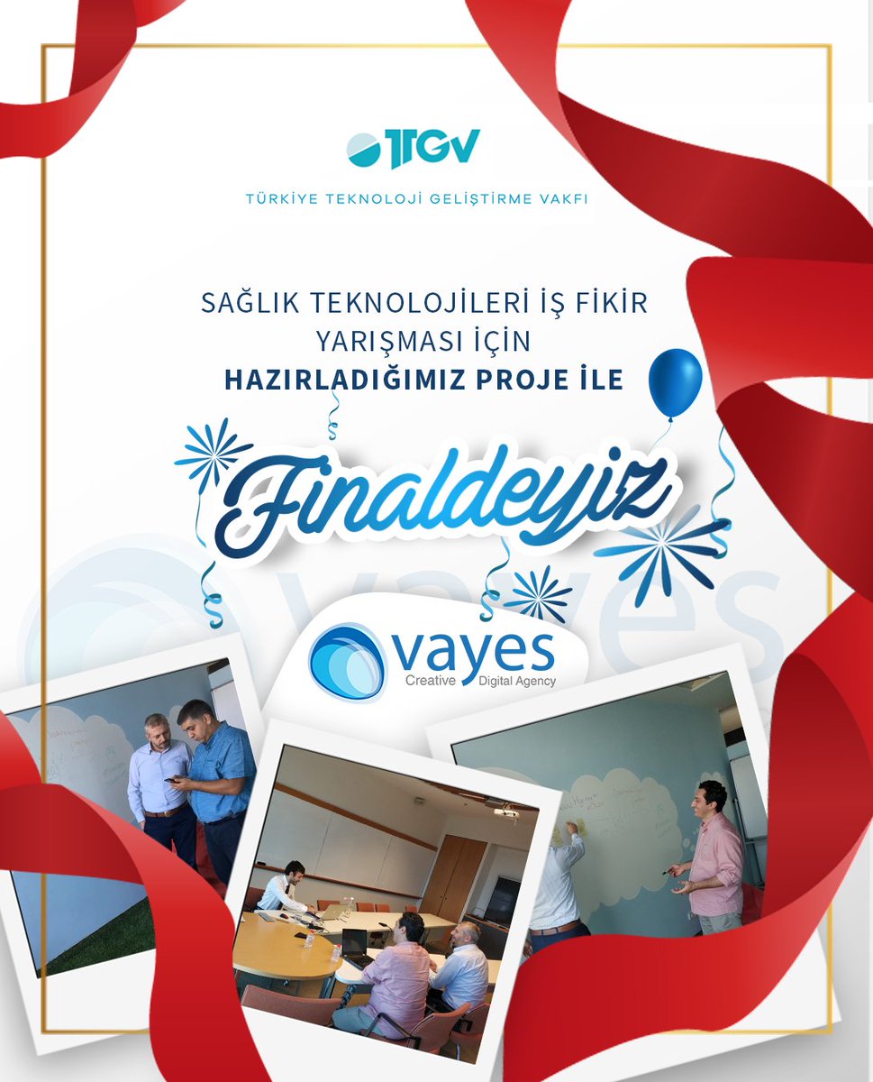 vayesdigital's tweet photo. Haftaya güzel bir haberle başlıyoruz💪Projemiz Türkiye Teknoloji Geliştirme Vakfı’nın Sağlık Teknolojileri İş Geliştirme Fikir Yarışması’nda 👏 FİNALDE 🎉🎊 #ttgv https://t.co/7uy9GkedGp