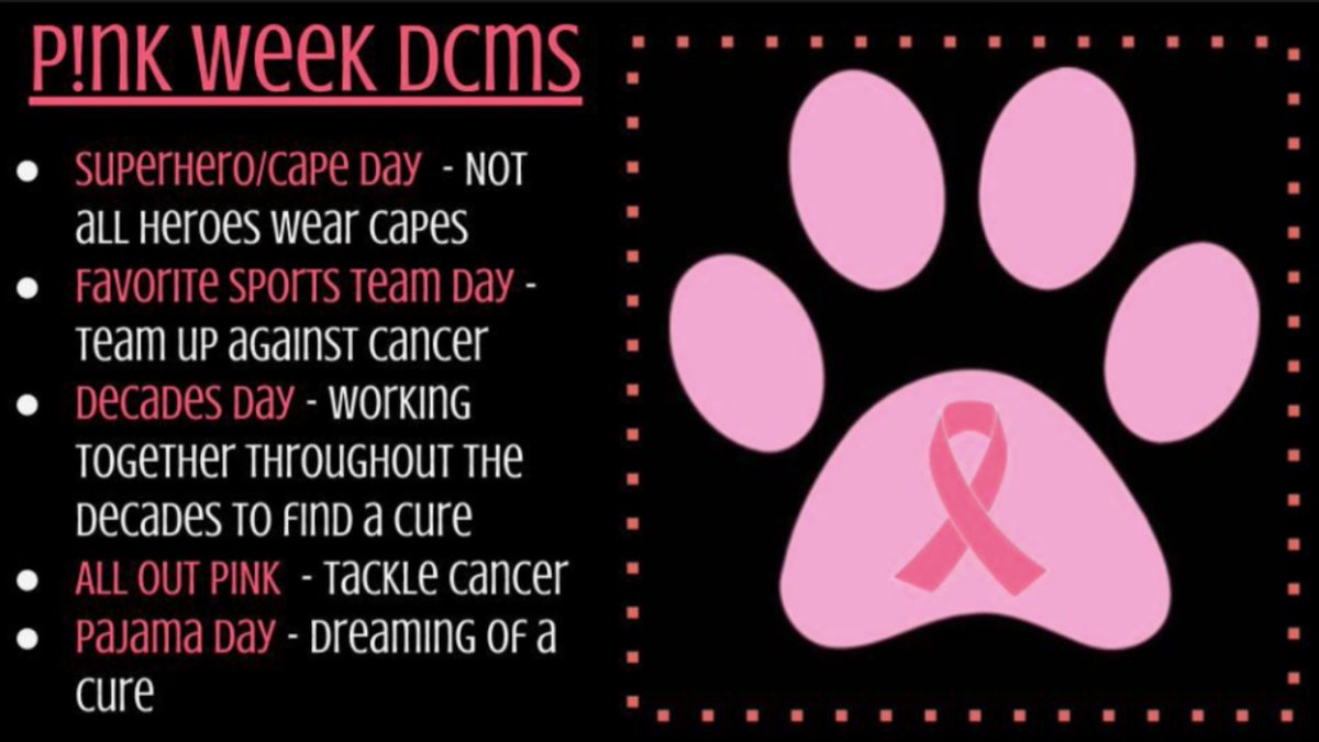 dcmsalln's tweet photo. Pink Week at DCMS https://t.co/JrYx3JwZxQ