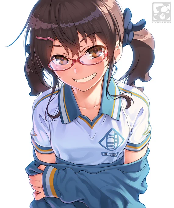 眼鏡の日らしいのでうちの看板娘さんをどうぞ。  #メガネの日 #蒼囲空 