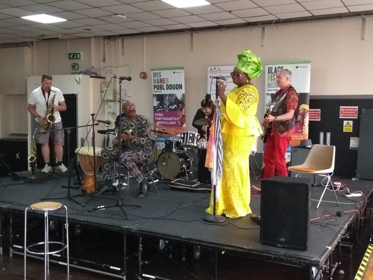 The irrepressible Uzo Iwobi OBE with Jazzy Africana @BHMWales - if you're near Aberystwyth, come along to the Students Union!