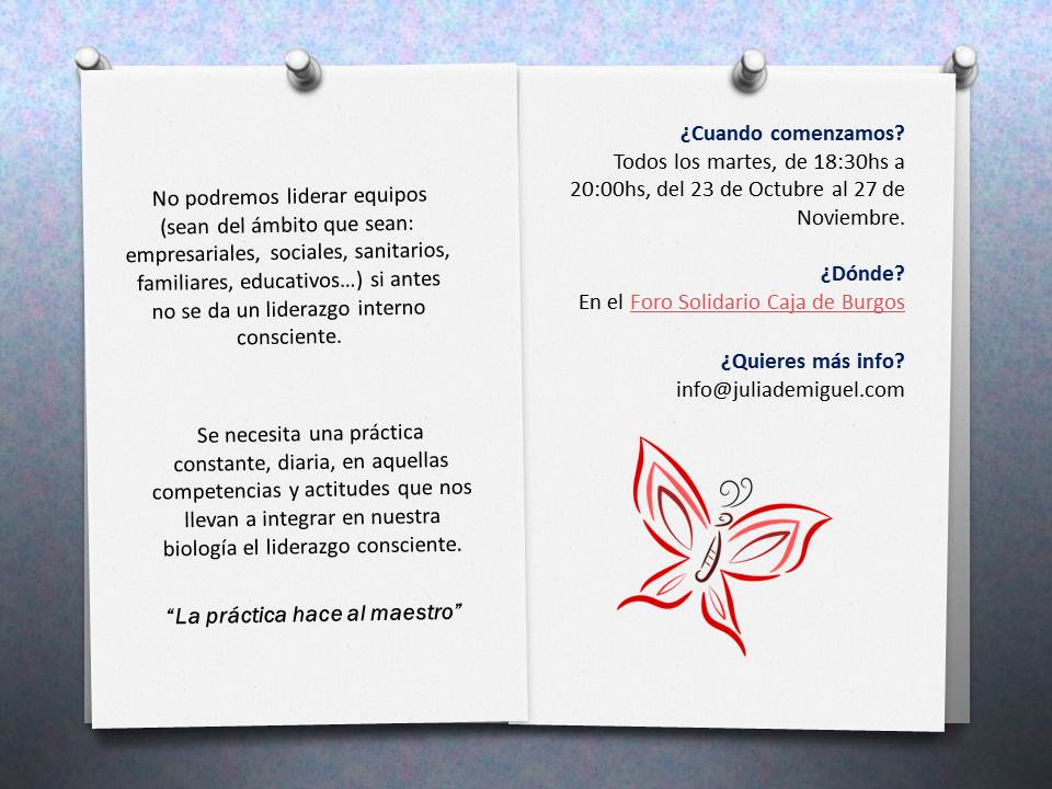 judimat's tweet photo. CURSO PRÁCTICO
“Desarrollo de competencias y habilidades del Liderazgo Consciente” Se necesita una práctica constante, diaria, en aquellas competencias y actitudes que nos llevan a integrar en nuestra biología el liderazgo consciente. ¿Quieres convertirte en Líder Consciente? https://t.co/UpVCm8LZON
