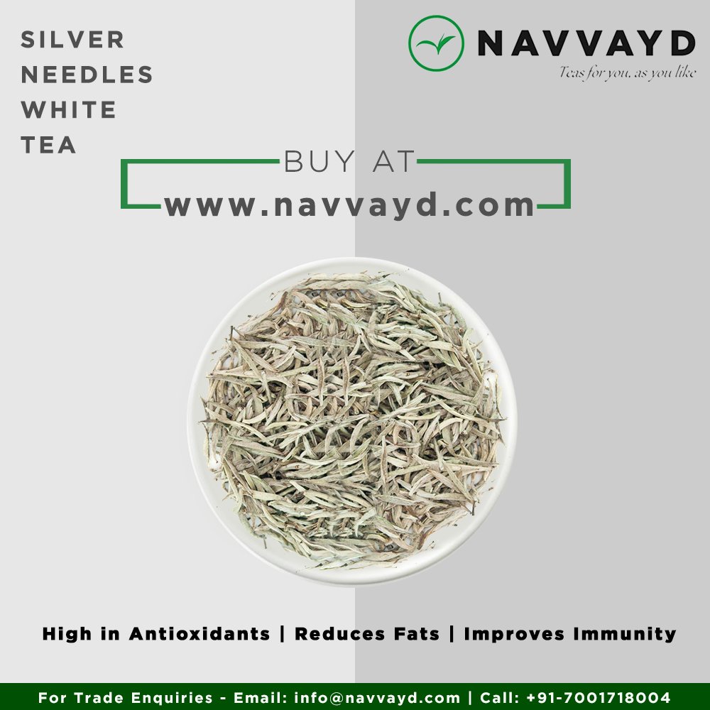 Navvayd's tweet photo. Silver Needles White Tea
Shop here: https://t.co/w869woyUBk
Silver Needles Tea has the highest amount of antioxidants and are made from only the buds of the plant.
#SilverNeedles #WhiteTea #Tea #IndianTea #Antioxidants #PremiumTeas #Wellness #Health #TeaAddicts #SilverTips https://t.co/Ubhic2LLxV