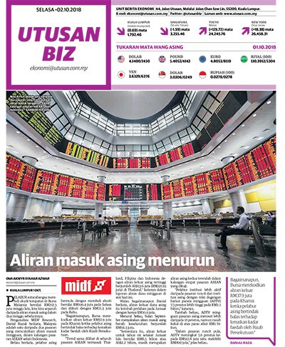 UMonline's tweet image. Aliran masuk asing menurun
UTUSANBIZ, Utusan Malaysia 2/10/2018

#Bisnes #Ekonomi #midf