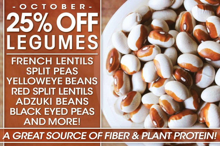 ShilohFarms's tweet photo. Don't get stuck in a boring bean rut! From our #Heirloom Yelloweye Beans to our Petite Black Lentils, there's a bounty of beans to try, each with it's own flavor &amp; texture. Save 25% on our entire selection of #Organic Legumes thru October: https://t.co/4RLzEtNQ1F #sale https://t.co/KejYPoZBbJ